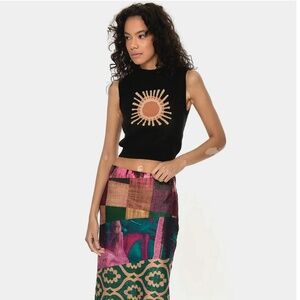 Another Girl Sun Mock Neck Tank Top